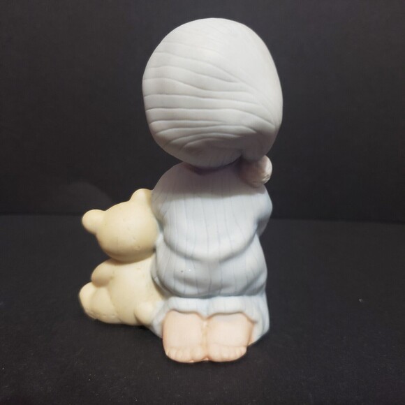 HOMCO FIGURINES ( Praying Boy~ Blue Pajamas ~ Teddy Bear ) 3.5" - Picture 5 of 6